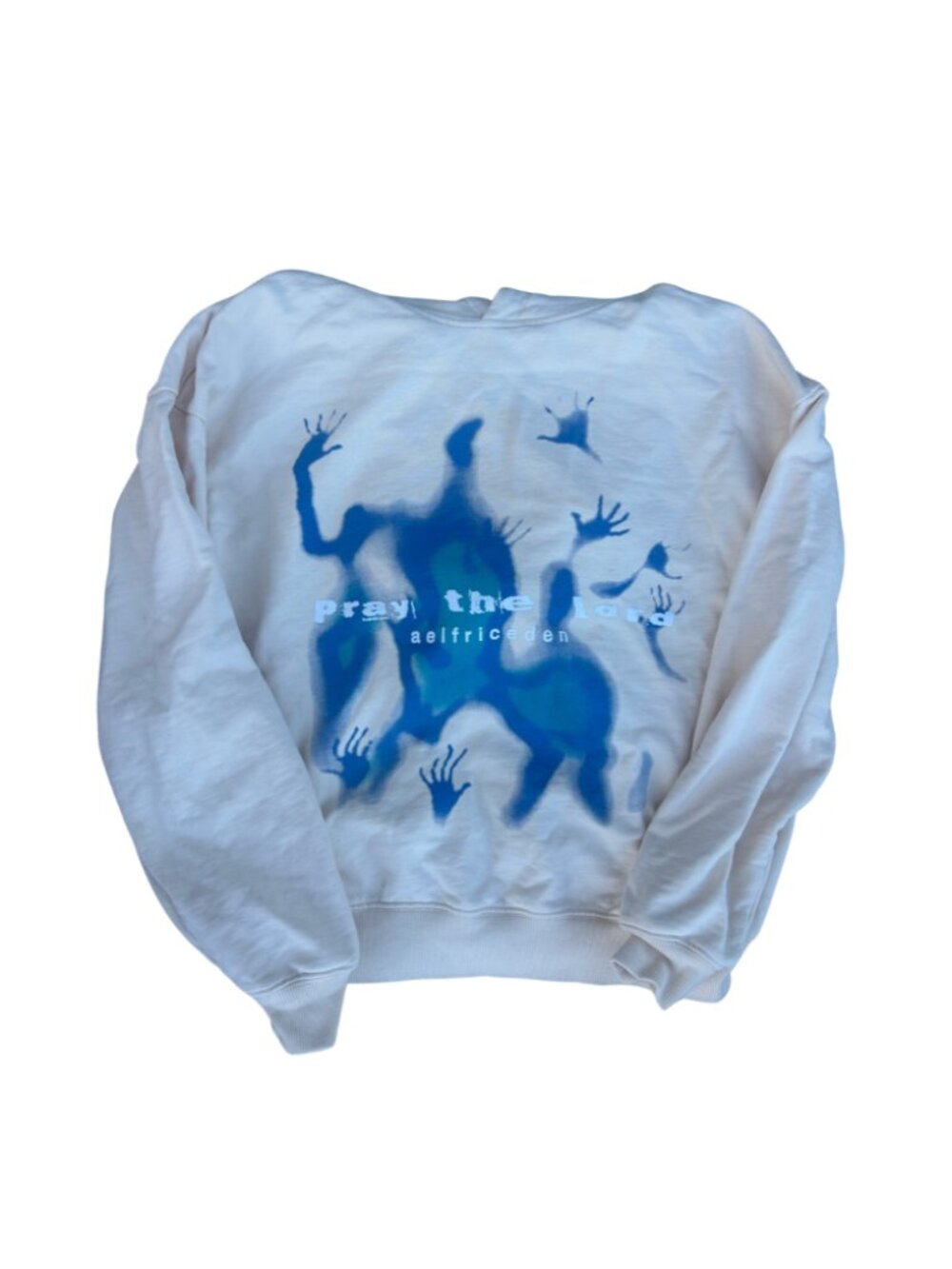 Aelfric Eden Pray the Lord Blue and Cream Hoodie - Long Sleeve Sweatshirt